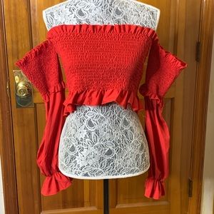 Off the shoulder ruffle top